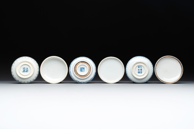 Three Chinese blue and white seal paste boxes, various marks, Republic