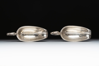 A pair of Chinese silver sauceboats, Li Ji 李記 and Zu Yin足銀 mark, 19/20th C.