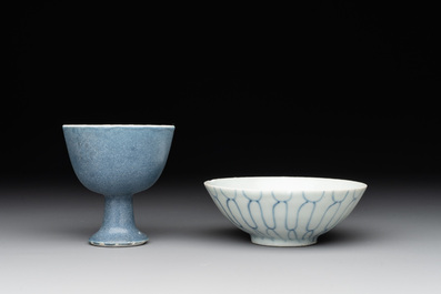 Five Chinese blue and white shipwreck wares from the Hatcher cargo, Wanli/Transitional period