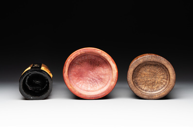 Five Chinese carved bamboo brush pots, 19/20th C.