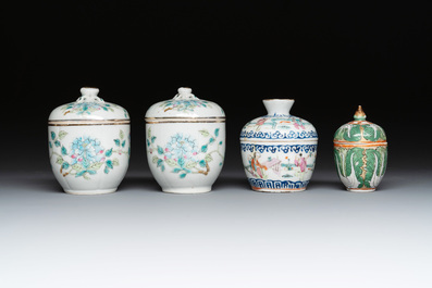 Eight Chinese famille rose wares, 19/20th C.