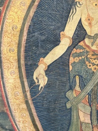 A Tibetan thangka depicting Padmapani, 19th C.