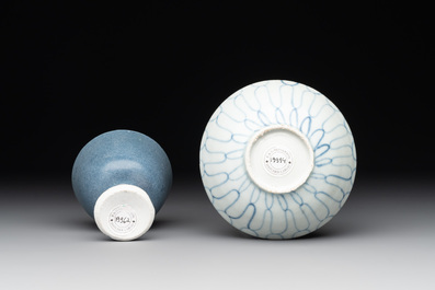Five Chinese blue and white shipwreck wares from the Hatcher cargo, Wanli/Transitional period