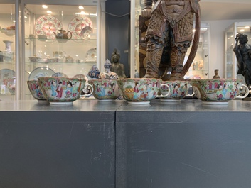A Chinese Canton famille rose 62-piece Scottish market Ormiston armorial tea service, 19th C.