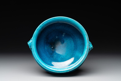 A Chinese turquoise-glazed censer, 19/20th C.