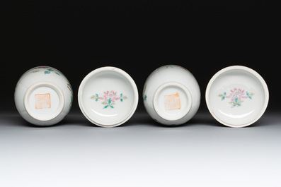 Eight Chinese famille rose wares, 19/20th C.