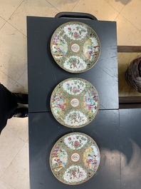A Chinese Canton famille rose 62-piece Scottish market Ormiston armorial tea service, 19th C.