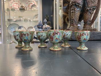 A Chinese Canton famille rose 62-piece Scottish market Ormiston armorial tea service, 19th C.