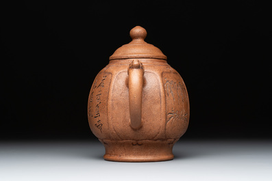Three Chinese Yixing stoneware teapots, Gu Jingzhou 顧景舟, Yu Guoliang 俞國良 and Cui Zhu Xuan 翠竹軒 seal marks, 20th C.