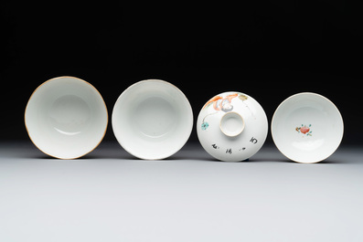 Nine Chinese famille rose wares, 19/20th C.
