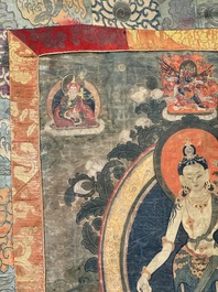 A Tibetan thangka depicting Padmapani, 19th C.