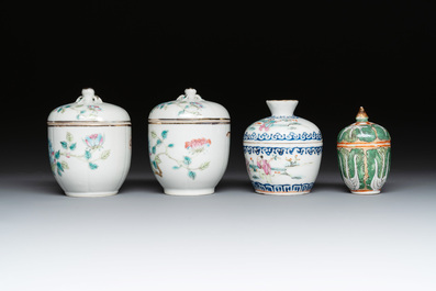 Eight Chinese famille rose wares, 19/20th C.