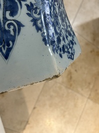 A very large Dutch Delft blue and white chinoiserie baluster vase, second half 17th C.