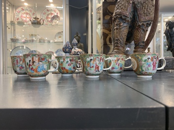 A Chinese Canton famille rose 62-piece Scottish market Ormiston armorial tea service, 19th C.
