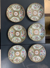 A Chinese Canton famille rose 62-piece Scottish market Ormiston armorial tea service, 19th C.