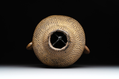 A Burmese gilt-lacquered bronze head of Buddha, 19th C.