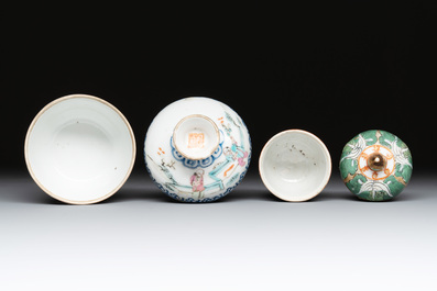 Eight Chinese famille rose wares, 19/20th C.