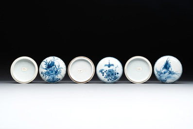 Three Chinese blue and white seal paste boxes, various marks, Republic