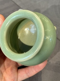 A Chinese Longquan celadon tripod censer, Song