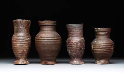 Nine German stoneware mugs and jugs, 13/16th C.