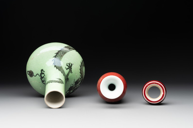 Four Chinese monochrome vases, 19/20th C.