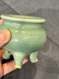 A Chinese Longquan celadon tripod censer, Song