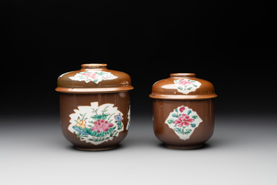 12 Chinese capucin-ground wares, Yongzheng/Qianlong