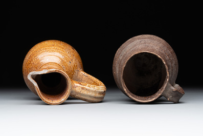 Nine German stoneware mugs and jugs, 13/16th C.