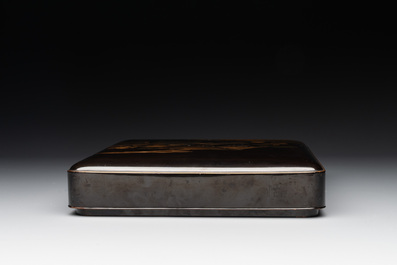 A Japanese lacquerware suzuribako or writing box depicting a crab, Meiji, 19th C.