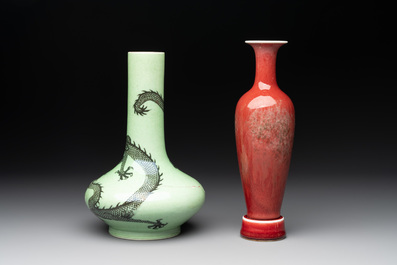 Four Chinese monochrome vases, 19/20th C.