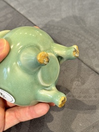 A Chinese Longquan celadon tripod censer, Song