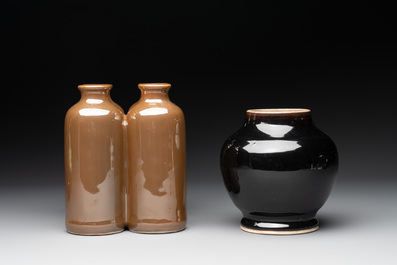 Four Chinese monochrome vases, 19/20th C.