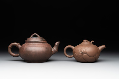 Five Chinese Yixing stoneware teapots, 19/20th C.