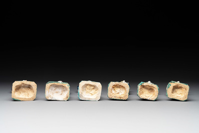 Six Chinese famille rose figures of merry ladies, Qianlong/Jiaqing