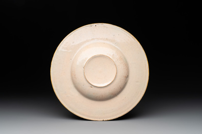 An Italian maiolica 'Saturn and Phylira' istoriato plate, 2nd half 16th C.