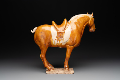 A Chinese sancai-glazed model of a horse, Tang
