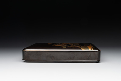 A Japanese lacquerware suzuribako or writing box depicting a crab, Meiji, 19th C.