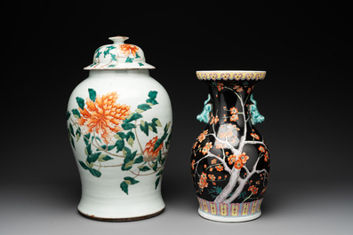 13 Chinese famille rose, verte and iron-red-decorated wares, Kangxi and later