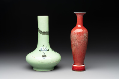 Four Chinese monochrome vases, 19/20th C.
