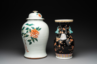 13 Chinese famille rose, verte and iron-red-decorated wares, Kangxi and later