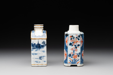Six Chinese blue, white and famille rose wares, 18/19th C.
