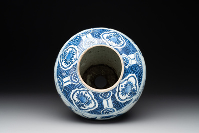 A Chinese blue and white 'birds among flowering branches' vase, Wanli