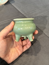 A Chinese Longquan celadon tripod censer, Song