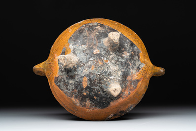 Eight stoneware jugs and mugs, and a glazed pottery vessel, Germany and The Netherlands, 16/17th C.