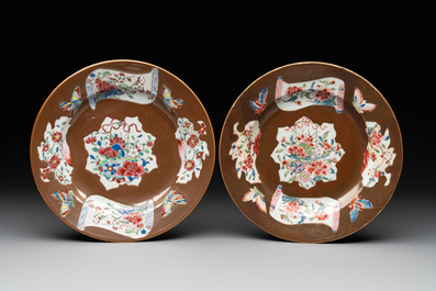 12 Chinese capucin-ground wares, Yongzheng/Qianlong