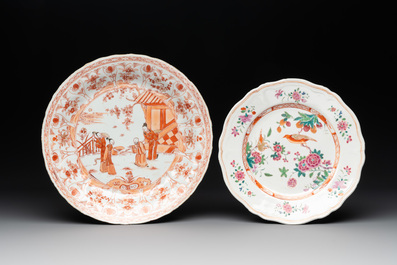 13 Chinese famille rose, verte and iron-red-decorated wares, Kangxi and later