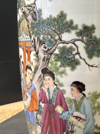 A pair of Chinese famille rose vases and two vases, Qianlong mark, 20th C.