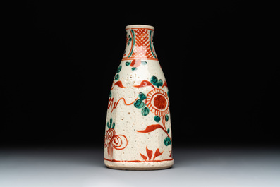 Two Chinese Swatow iron-red and green-enamelled 'phoenix' dishes and a vase, Ming