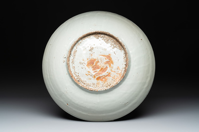 Three Chinese blue and white Swatow dishes, Ming