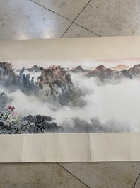 Ying Yeping 應野平 (1910-1990): 'Mountainous landscape', ink and colour on paper, dated 1982